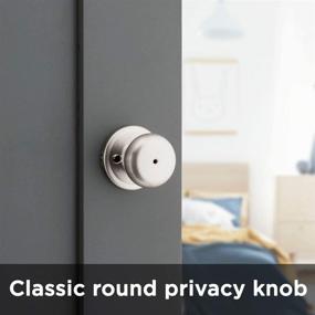 img 1 attached to 🚪 Kwikset 97300-829 Juno Privacy Knob, 1-Pack, Satin Nickel Finish