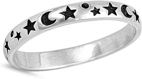 img 1 attached to 🌙✨ Shining Moon Star: Sterling Silver Body Jewelry for Fashionable Women