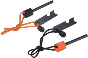 img 2 attached to FOSTAR Ferrocerium Alloy Rod Fire Starter: Thick Waterproof Fire Steel with Easy Grip Handle - 2PCS Black and Orange Set