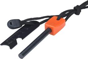 img 1 attached to FOSTAR Ferrocerium Alloy Rod Fire Starter: Thick Waterproof Fire Steel with Easy Grip Handle - 2PCS Black and Orange Set