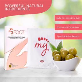 img 3 attached to MyFoot Foot Peel Mask, 2 Pack, Exfoliating Foot Treatment for Cracked & Dead Skin, Achieving Baby Smooth Feet, Enhanced with Olive Leaf Extract. (2 Pairs per Box)