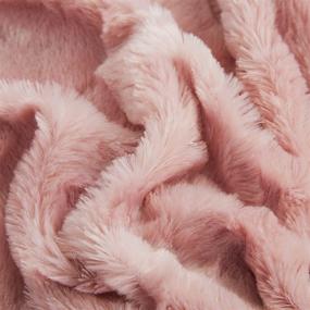 img 3 attached to 🛋️ Super Soft Warm Throw Blanket: Faux Fur Blush Light Dusty Rose Gold Pink, 50x60 inches