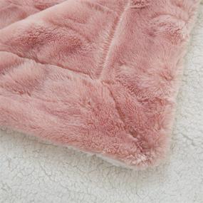 img 2 attached to 🛋️ Super Soft Warm Throw Blanket: Faux Fur Blush Light Dusty Rose Gold Pink, 50x60 inches