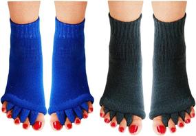 img 4 attached to 🧦 Enhance Comfort and Performance with Homrap Toe Separator Yoga Gym Sports Massage Foot Alignment Socks - 2 Pairs