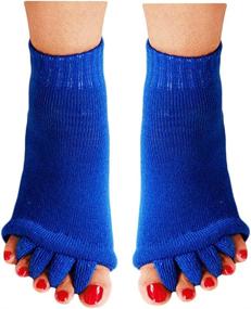 img 2 attached to 🧦 Enhance Comfort and Performance with Homrap Toe Separator Yoga Gym Sports Massage Foot Alignment Socks - 2 Pairs