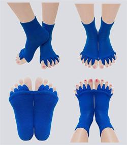img 1 attached to 🧦 Enhance Comfort and Performance with Homrap Toe Separator Yoga Gym Sports Massage Foot Alignment Socks - 2 Pairs