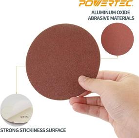 img 1 attached to 🔸 POWERTEC 45506 5-Inch PSA 60 Grit Aluminum Oxide Adhesive Sanding Discs, Pack of 20