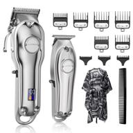 suprent cordless hair clippers for men, hair cutting kit & t-blade trimmer set, professional barber kit with led display, ideal for family use logo