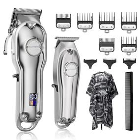 img 4 attached to SUPRENT Cordless Hair Clippers for Men, Hair Cutting Kit & T-Blade Trimmer Set, Professional Barber Kit with LED Display, Ideal for Family Use