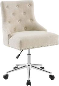 img 3 attached to 🪑 Stylish and Comfy Modway Regent Tufted Button Swivel Office Chair in Beige