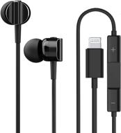 meifox lightning earbuds, mfi certified wired noise isolation headphones, emf-free in-ear earphones with connector microphone, for iphone 13/12/11 pro max x xs max xr 8p 7p series - black | seo-optimized logo