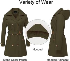 img 2 attached to CREATMO US Womens Trench Breasted Women's Clothing for Coats, Jackets & Vests