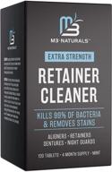 🦷 powerful retainer and denture cleaner - 120 tablets | eliminates odors, stains, and plaque for invisalign, mouth guard, night guard and dental appliances | m3 naturals logo