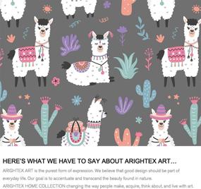 img 2 attached to 🌵 ARIGHTEX Llama Twin Bedding Set: Grey Llama Duvet Cover with Cactus Design - Perfect for Kids, Boys, and Girls with Boho Cartoon Alpaca Comforter Cover Set - Includes 2 Pillowcases (Twin Size)