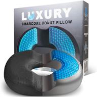 medium orthopedic gel memory foam donut pillow for tailbone pain and hemorrhoid relief - supports coccyx, sciatica, pregnancy, postpartum surgery - ideal for 120-220lb individuals logo