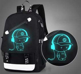 img 2 attached to Luminous Backpack Charging Bookbag Anti Theft