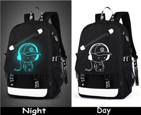 img 1 attached to Luminous Backpack Charging Bookbag Anti Theft