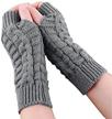 unisex knitted fingerless gloves autumn logo
