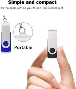 img 1 attached to JOIOT 32GB USB 2.0 Flash Drive 5 Pack - Bulk Memory Sticks with LED Indicator and Swivel Design