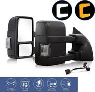 🚚 super duty truck towing mirrors: power heated extendable manual telescoping & folding pair with switchback lights (1999-2016 compatible) logo