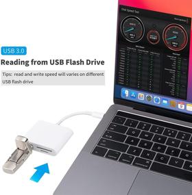 img 3 attached to 🔌 Multipurpose USB-C to SD Card Reader with Thunderbolt and USB 3.0 - Compatible with iPad Pro, MacBook Pro/Air, iMac, XPS13/15 (White)