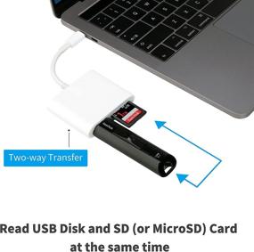 img 1 attached to 🔌 Multipurpose USB-C to SD Card Reader with Thunderbolt and USB 3.0 - Compatible with iPad Pro, MacBook Pro/Air, iMac, XPS13/15 (White)