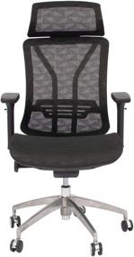 img 3 attached to 🪑 Comfortable and Flexible: CangLong High Back Mesh Desk Chair with Arm Rests, Height Adjustable in Black