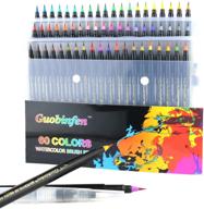 🖌️ guobinfen watercolor brush pens: 60-piece set with 3 water brush pens - professional flexible nylon brush tips for adult coloring books, comic calligraphy, and more! logo