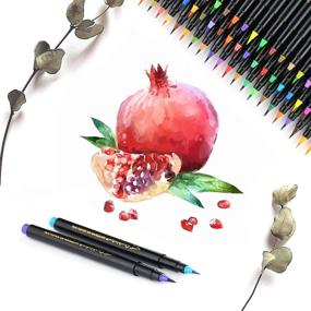 img 1 attached to 🖌️ GUOBINFEN Watercolor Brush Pens: 60-Piece Set with 3 Water Brush Pens - Professional Flexible Nylon Brush Tips for Adult Coloring Books, Comic Calligraphy, and More!