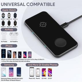 img 3 attached to 🔌 Convenient 2-in-1 Wireless Charger for iPhone 13/12/11, Galaxy S21/S20, iWatch 7/6, Airpods 2/Pro - Fast and Efficient Charging