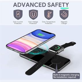 img 1 attached to 🔌 Convenient 2-in-1 Wireless Charger for iPhone 13/12/11, Galaxy S21/S20, iWatch 7/6, Airpods 2/Pro - Fast and Efficient Charging