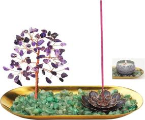 img 4 attached to 🌳 Amethyst Crystal Tree Incense Holder: Perfect Meditation & Zen Decor