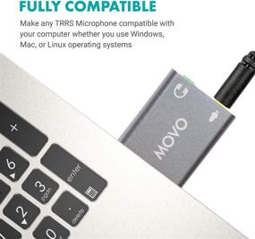 img 1 attached to 🎧 Movo USB-AC1: USB to 3.5mm TRRS Audio Converter - Sound Card Adapter for Computer or Laptop