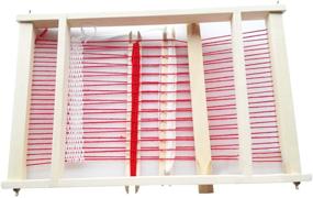 img 3 attached to 🧵 Kissbuty Large Wooden Multi-Craft Weaving Loom Frame for Kids and Beginners, 9.9 x 15.7 x 1.3 Inches – Handcrafting Essential