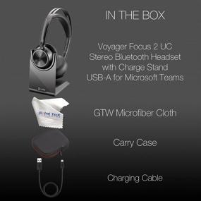 img 3 attached to 🎧 Улучшенный GTW Poly Voyager Focus 2 UC Стерео Bluetooth-гарнитура с подставкой для зарядки, USB-A - Подключение к стационарному телефону, ПК/Mac, смартфону - для Teams, Zoom, RingCentral, 8x8, Vonage - В комплекте бонусный микрофайбер