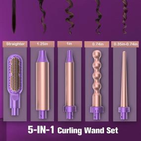 img 3 attached to ✨ ULTIBELA 5-in-1 Curling Iron and Curling Wand Set with Hair Straightener Brush - Rapid Heating Ceramic Barrel Hair Curler with LCD and Temperature Adjustment for Hair Straightening and Waving - Hair Styling Tools