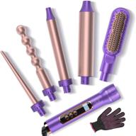 ✨ ultibela 5-in-1 curling iron and curling wand set with hair straightener brush - rapid heating ceramic barrel hair curler with lcd and temperature adjustment for hair straightening and waving - hair styling tools logo