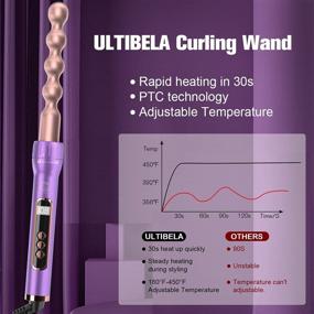 img 2 attached to ✨ ULTIBELA 5-in-1 Curling Iron and Curling Wand Set with Hair Straightener Brush - Rapid Heating Ceramic Barrel Hair Curler with LCD and Temperature Adjustment for Hair Straightening and Waving - Hair Styling Tools