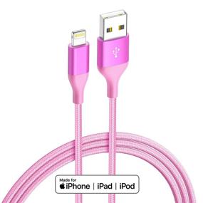 img 3 attached to 🔌 4Pack(10/6/6/3ft) 4Цвета HaoKanDe Кабель Lightning - Зарядное устройство для iPhone Apple MFi Certified - Нейлоновый оплетенный USB-кабель для зарядки iPhone 11Pro MAX Xs XR X 8 7 6S 6 Plus SE 5S 5C - Синий/Зеленый/Фиолетовый/Розовый