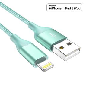 img 1 attached to 🔌 4Pack(10/6/6/3ft) 4Цвета HaoKanDe Кабель Lightning - Зарядное устройство для iPhone Apple MFi Certified - Нейлоновый оплетенный USB-кабель для зарядки iPhone 11Pro MAX Xs XR X 8 7 6S 6 Plus SE 5S 5C - Синий/Зеленый/Фиолетовый/Розовый