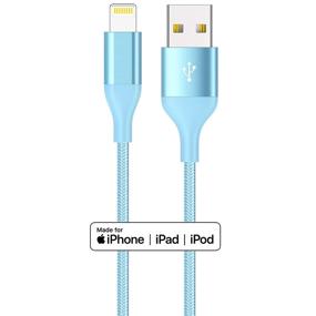 img 2 attached to 🔌 4Pack(10/6/6/3ft) 4Цвета HaoKanDe Кабель Lightning - Зарядное устройство для iPhone Apple MFi Certified - Нейлоновый оплетенный USB-кабель для зарядки iPhone 11Pro MAX Xs XR X 8 7 6S 6 Plus SE 5S 5C - Синий/Зеленый/Фиолетовый/Розовый