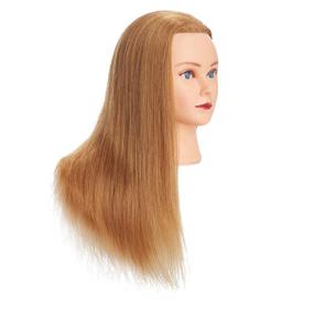 img 3 attached to 👩 Female Mannequin Head - 18-20'' Human Hair Hairdresser Training Practice Head for Cosmetology - 100% Real Hair Manikin Doll Head (20'')