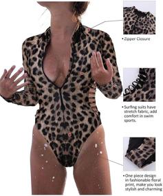 img 1 attached to 🐆 Stylish Leopard Printed Swimsuit for Women: Aleumdr Swimwear Collection