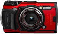 познакомьтесь с водонепроницаемой камерой olympus tough tg-6 в увлекательном красном цвете логотип