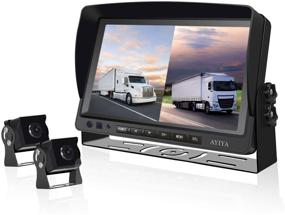 img 4 attached to Enhanced Video Recording Backup Camera System: 9'' IPS HD Monitor + Upgraded 1080P Night Vision Cameras for Bus, Truck, RV, Trailer, Motorhome, Camper