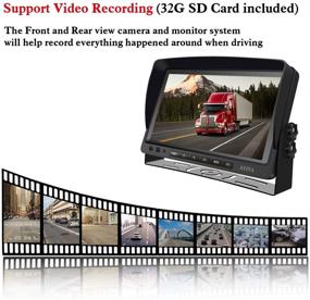 img 3 attached to Enhanced Video Recording Backup Camera System: 9'' IPS HD Monitor + Upgraded 1080P Night Vision Cameras for Bus, Truck, RV, Trailer, Motorhome, Camper