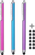 ✍️ premium stylus pens for touch screens - ipad, iphone, kindle fire (pink/purple/aqua blue) logo