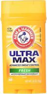 💪 arm & hammer ultra max fresh scent solid antiperspirant deodorant 2.6 oz (pack of 6): enhanced odor protection for all-day freshness logo