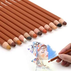 img 4 attached to 🎨 Dainayw Skin Tone Pastel Pencils - Soft 5mm Core: Premier Colored Pencils for Artist Drawing and Sketching - 12 Piece Portrait Set