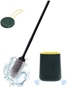 img 4 attached to 🚽 HearHum Silicone Toilet Brush and Holder Set - Flexible Bendable Brush Head, Effortless Cleaning for Bathroom Corners, Space Saving Floor-Standing & Wall-Mounted Design (Includes Sachet Bag)